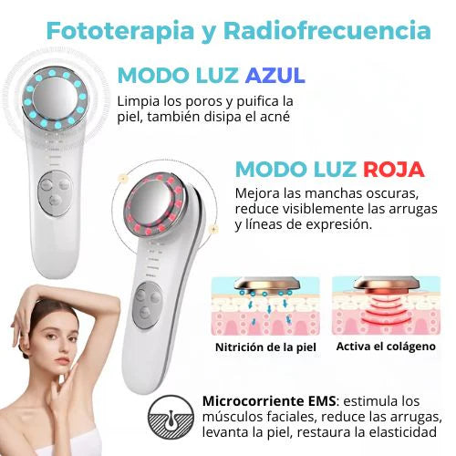 Masajeador Facial 6 en 1 SkinLux con Fototerapia